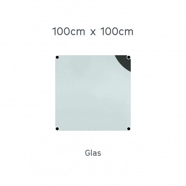 USM Haller Tisch 100x100cm Glas transparent