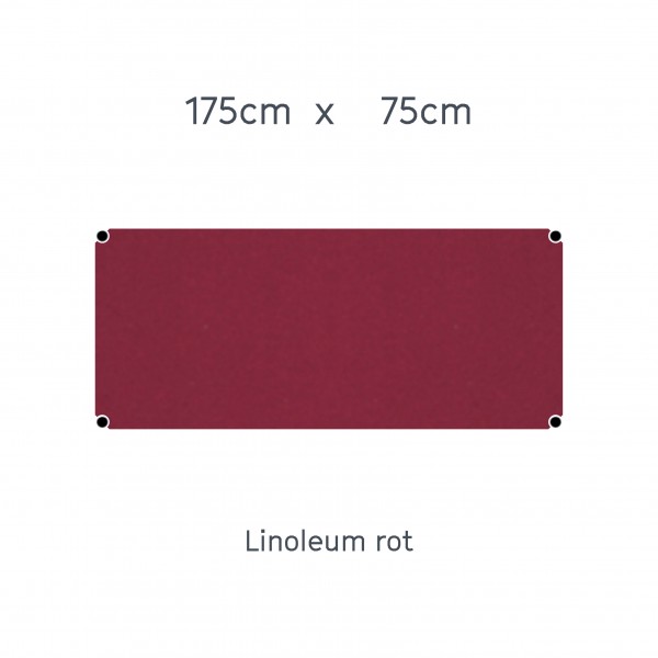 USM Haller Tisch 175x75cm Linoleum rubinrot