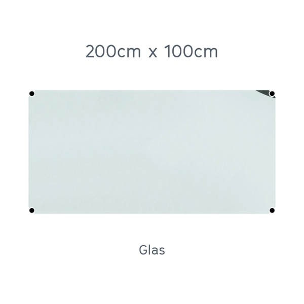 USM Haller Tisch 200x100cm Glas transparent