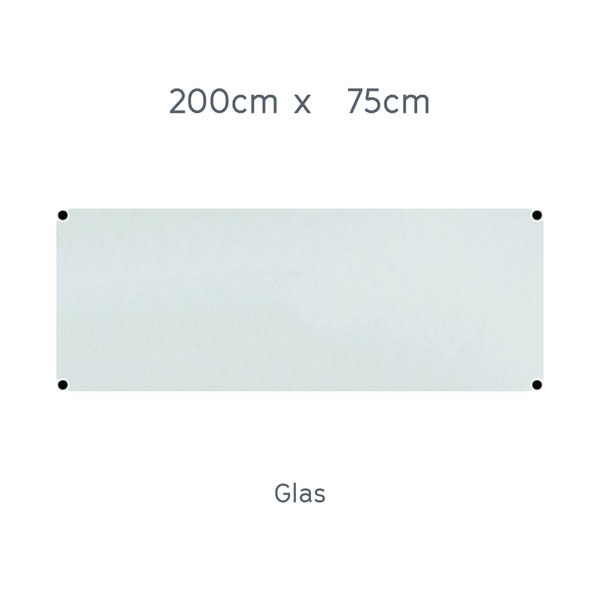 USM Haller Tisch 200x75cm Glas transparent