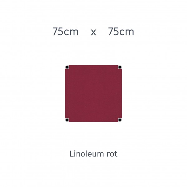USM Haller Tisch 75x75cm Linoleum rubinrot