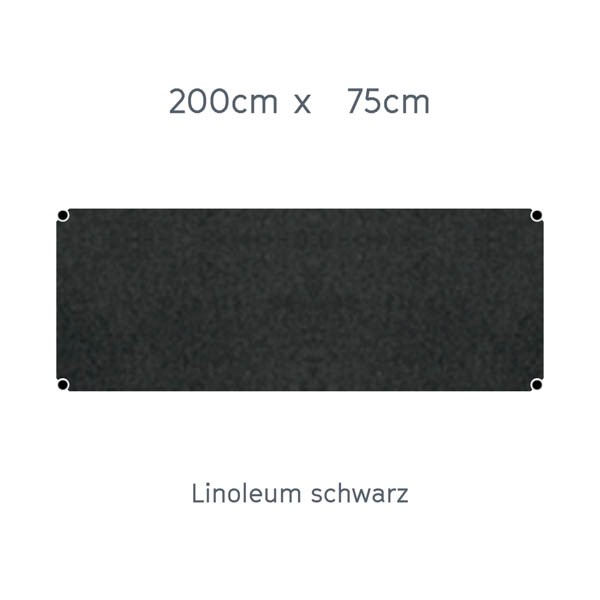 USM Haller Tisch 200x75cm Linoleum graphitschwarz