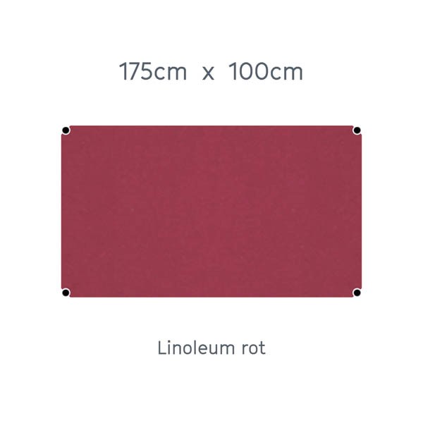 USM Haller Tisch 175x100cm Linoleum rubinrot