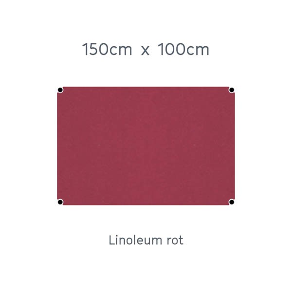 USM Haller Tisch 150x100cm Linoleum rubinrot