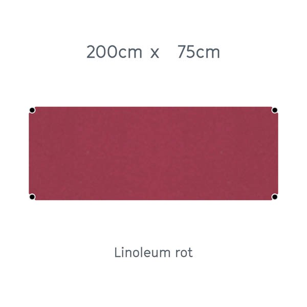 USM Haller Tisch 200x75cm Linoleum rubinrot