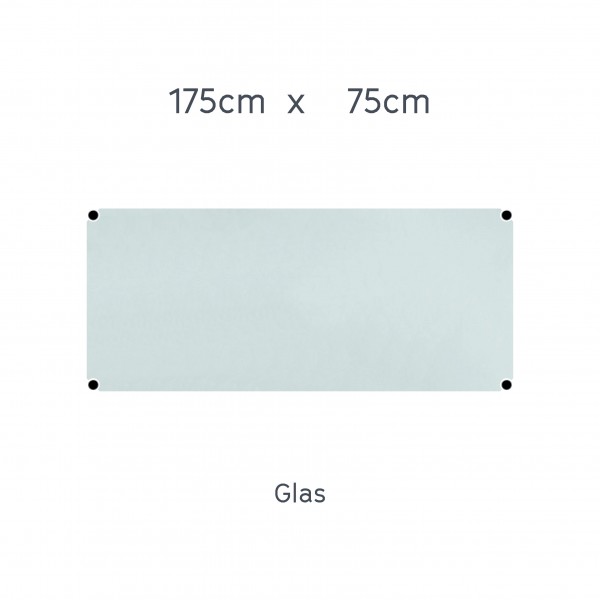 USM Haller Tisch 175x75cm Glas transparent